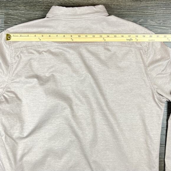 Johnston & Murphy Shirt Mens XL Button Up Flex Tan Geometric Accent Cuffs NWOT - Picture 6 of 10